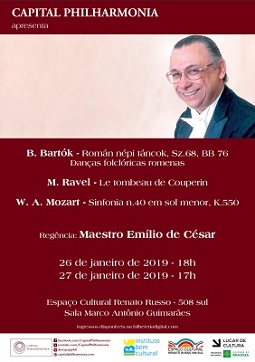 Maestro Emlio de Csar rege Brtok, Ravel e Mozart